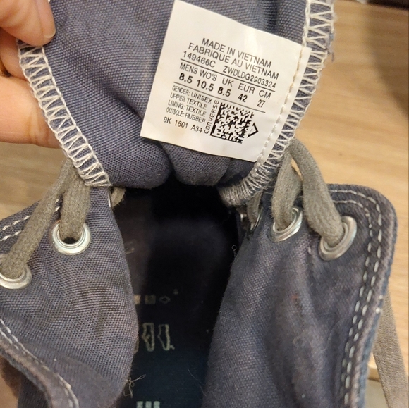 CTAS Blue Denim High Top Converse size 10.5 Womens /8.5 Mens - Picture 3 of 4